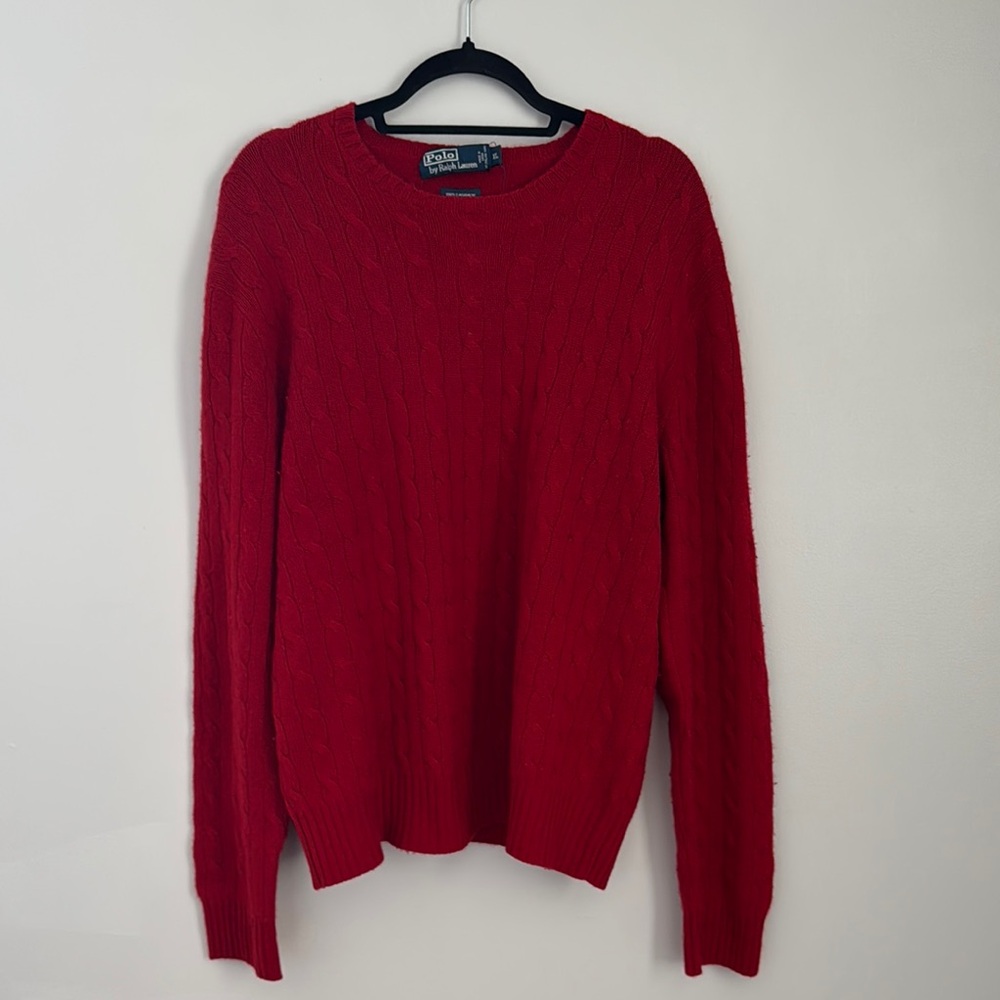Cashmere Ralph Lauren Red Knit Sweater